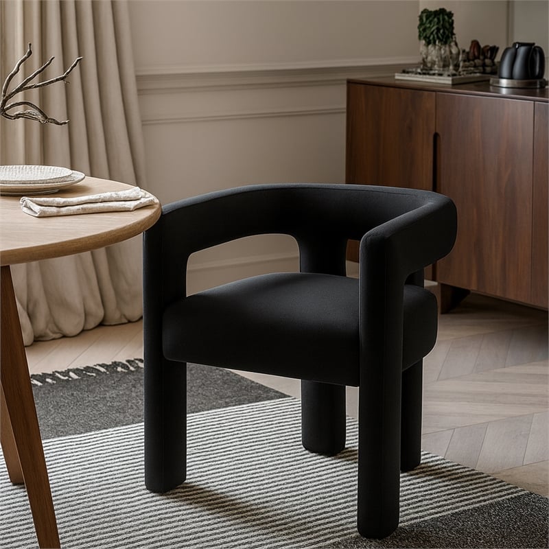 Meridian Furniture Athena Black Velvet Dining Chair