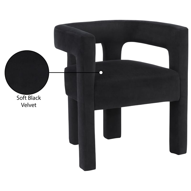 Meridian Furniture Athena Black Velvet Dining Chair