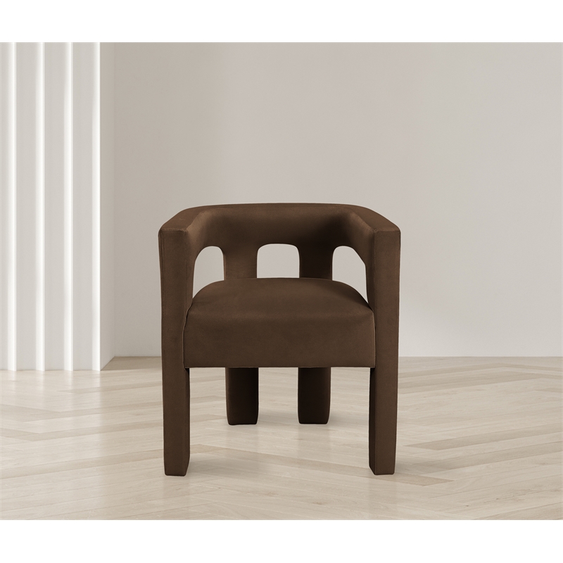 Meridian Furniture Athena Brown Velvet Dining Chair