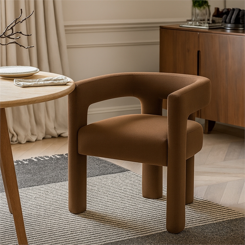 Meridian Furniture Athena Brown Velvet Dining Chair
