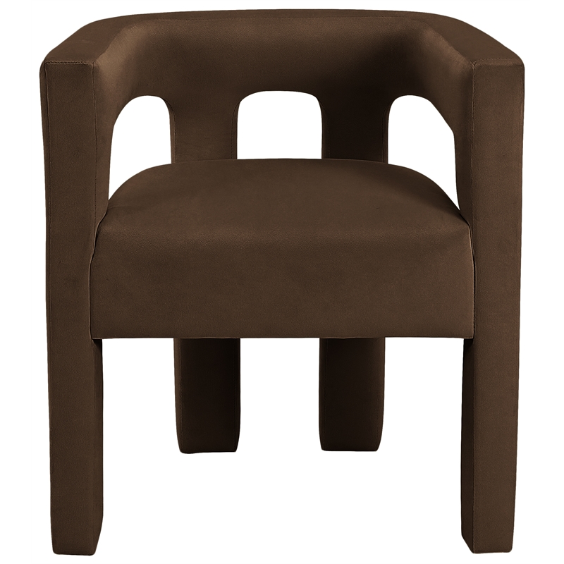 Meridian Furniture Athena Brown Velvet Dining Chair