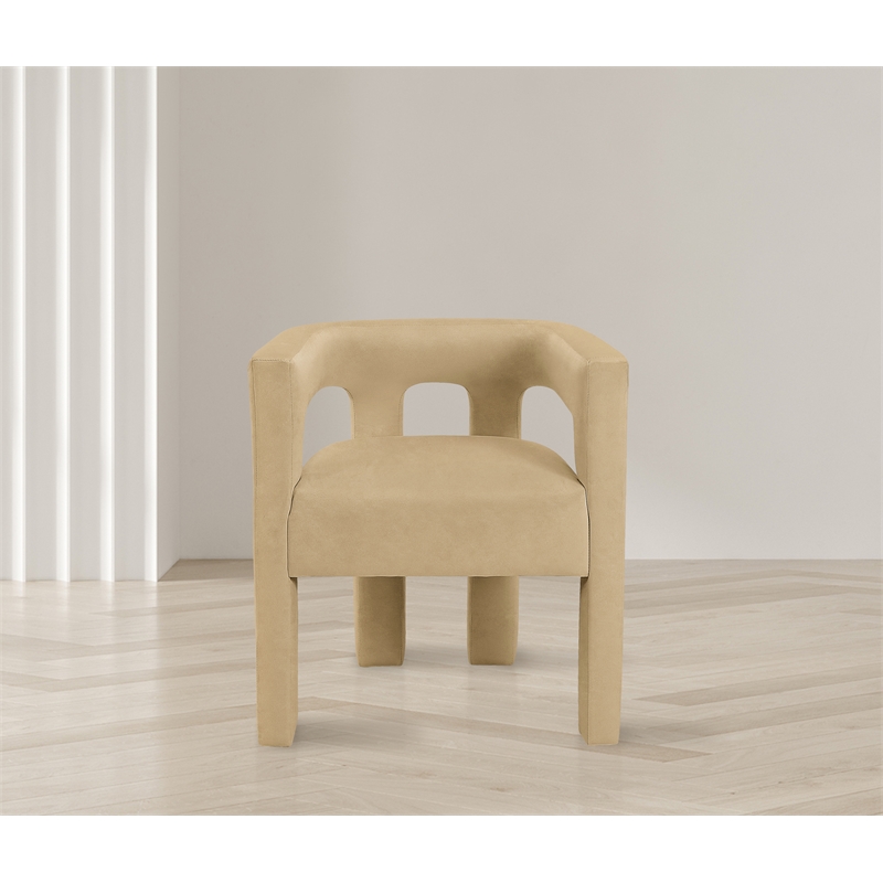 Meridian Furniture Athena Camel Velvet Dining Chair