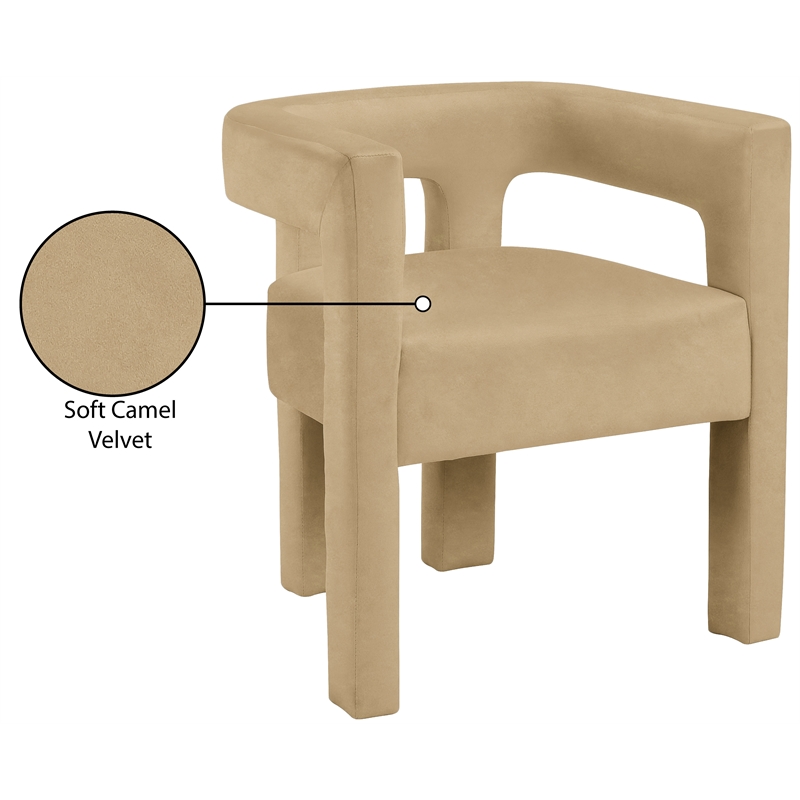 Meridian Furniture Athena Camel Velvet Dining Chair
