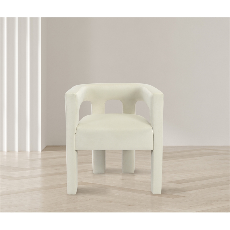 Meridian Furniture Athena Cream Velvet Dining Chair
