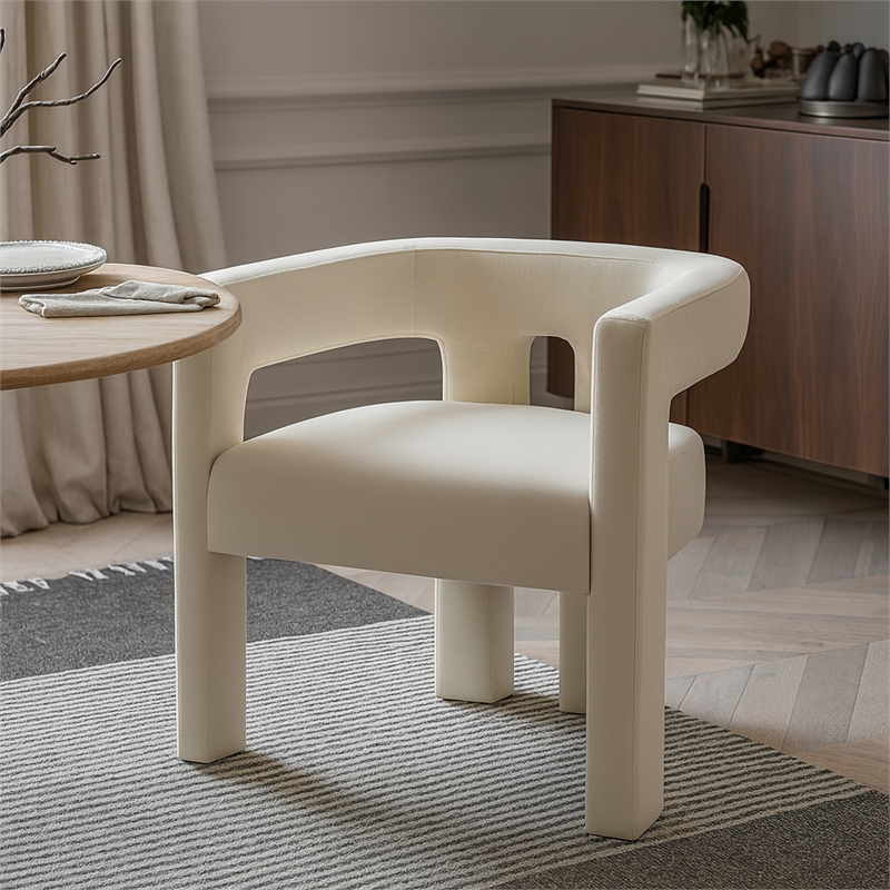 Meridian Furniture Athena Cream Velvet Dining Chair
