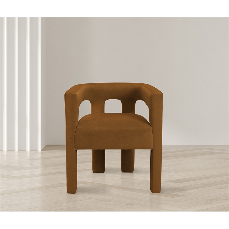Meridian Furniture Athena Saddle Velvet Dining Chair