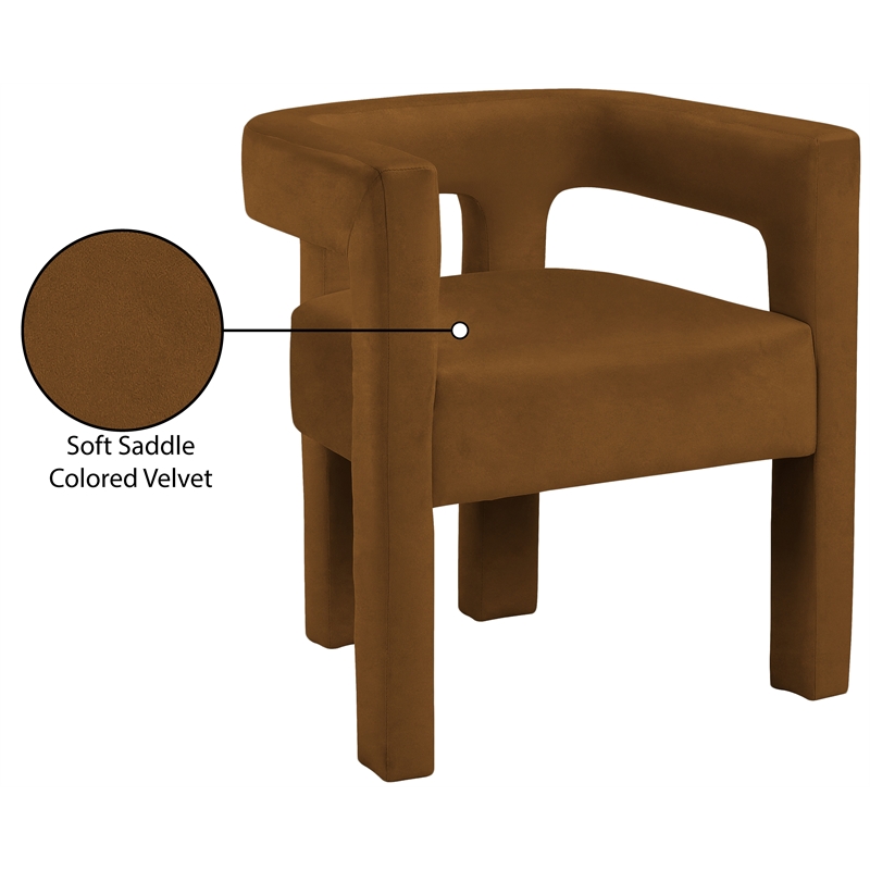 Meridian Furniture Athena Saddle Velvet Dining Chair