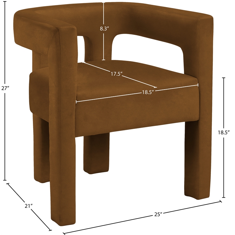 Meridian Furniture Athena Saddle Velvet Dining Chair