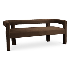 Meridian Furniture Athena Brown Velvet Bench