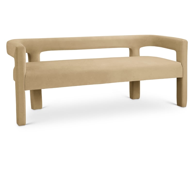 Meridian Furniture Athena Camel Velvet Bench
