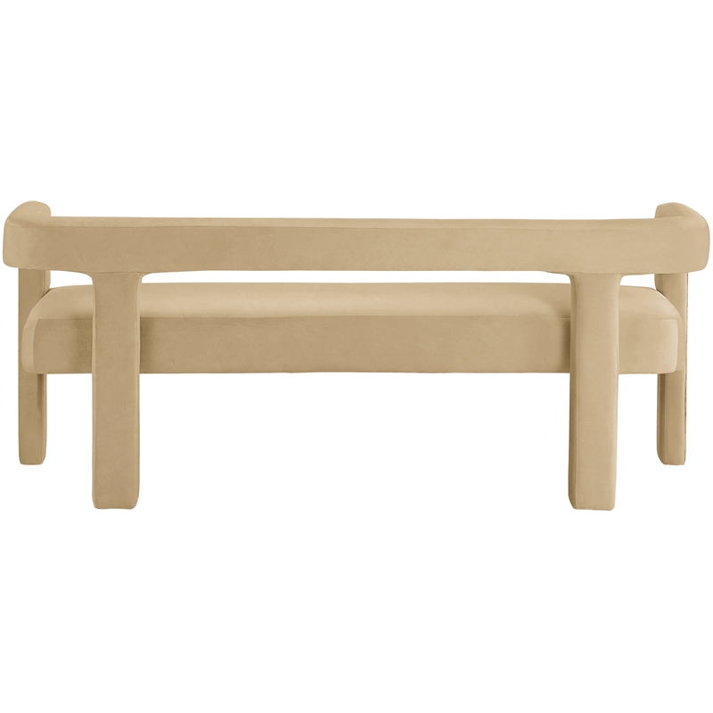 Meridian Furniture Athena Camel Velvet Bench