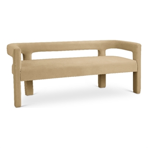 Meridian Furniture Athena Camel Velvet Bench