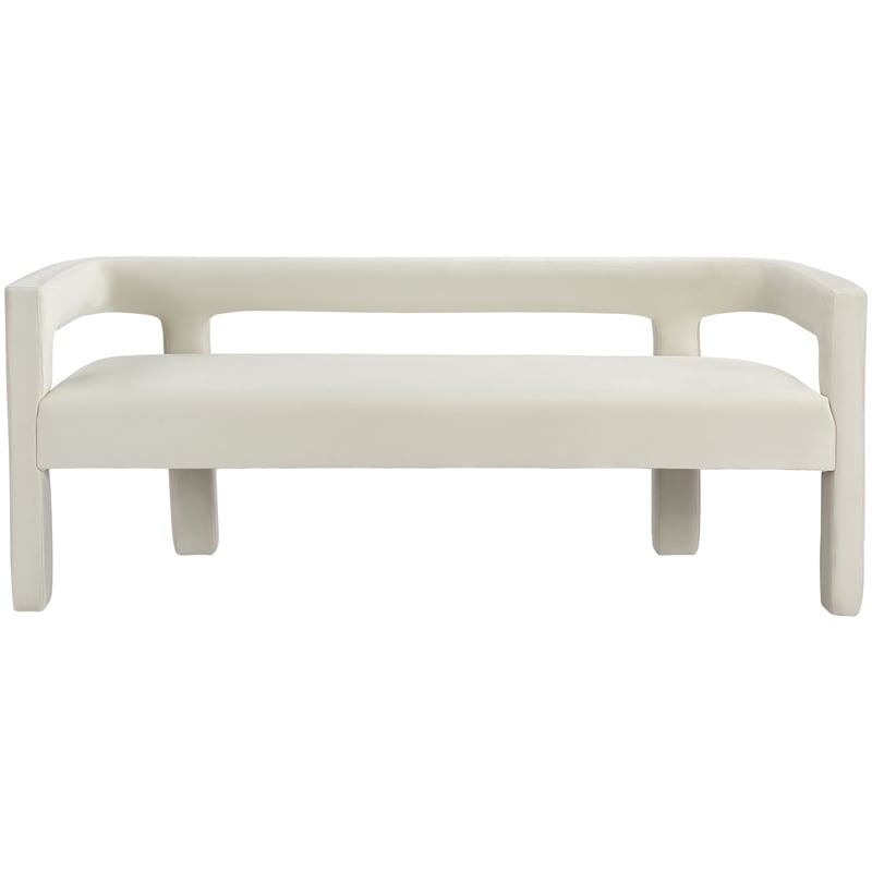 Meridian Furniture Athena Cream Velvet Bench