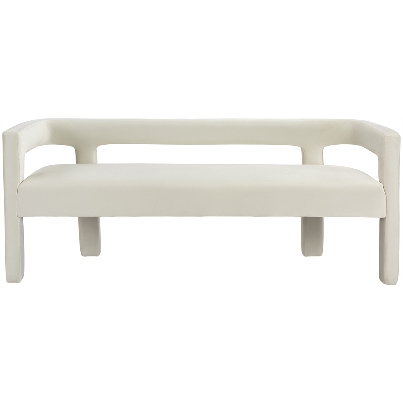 Meridian Furniture Athena Cream Velvet Bench