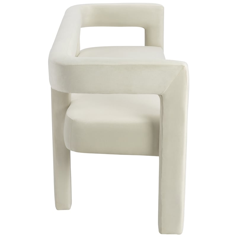 Meridian Furniture Athena Cream Velvet Bench