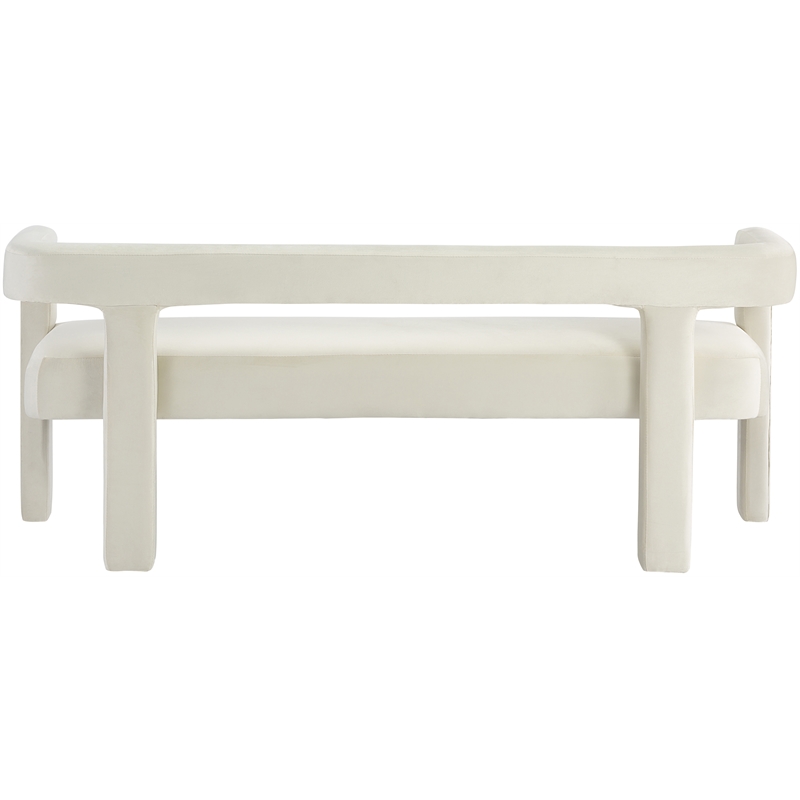 Meridian Furniture Athena Cream Velvet Bench