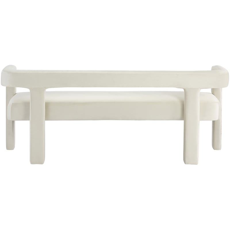 Meridian Furniture Athena Cream Velvet Bench