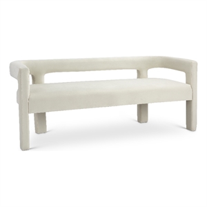 Meridian Furniture Athena Cream Velvet Bench
