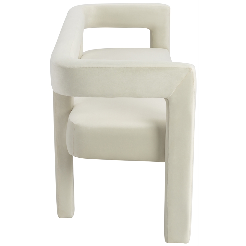 Meridian Furniture Athena Cream Velvet Bench