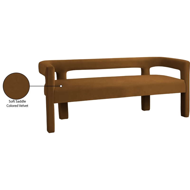 Meridian Furniture Athena Saddle Velvet Bench