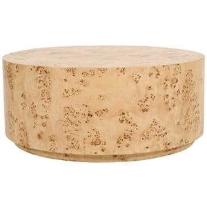 Meridian Furniture Burl Round 36&quot Coffee Table in Natural Ash Wood
