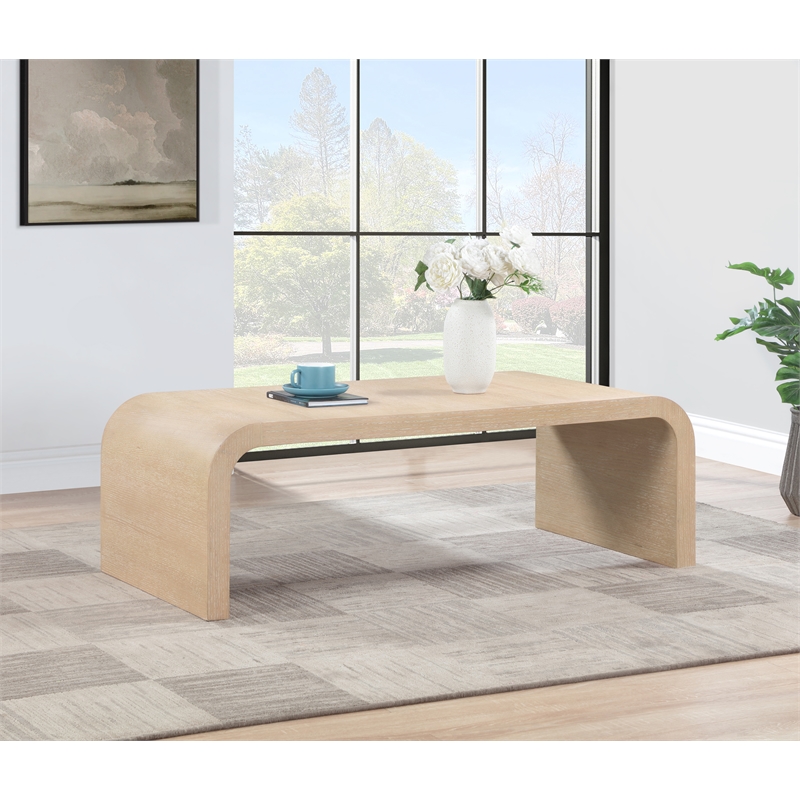 Meridian Furniture Cresthill White Oak Coffee Table