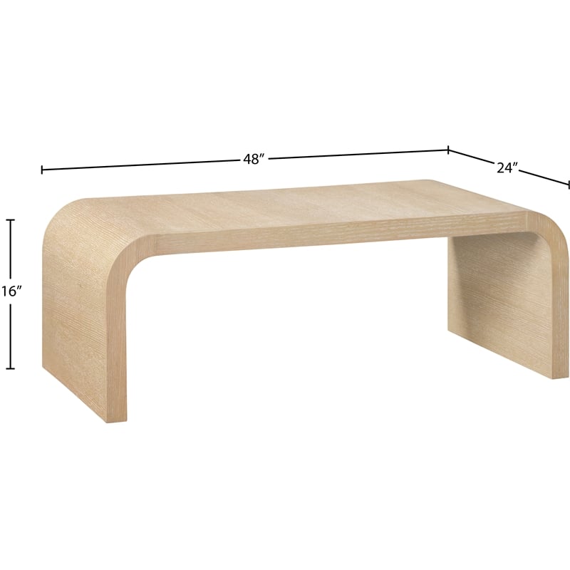 Meridian Furniture Cresthill White Oak Coffee Table