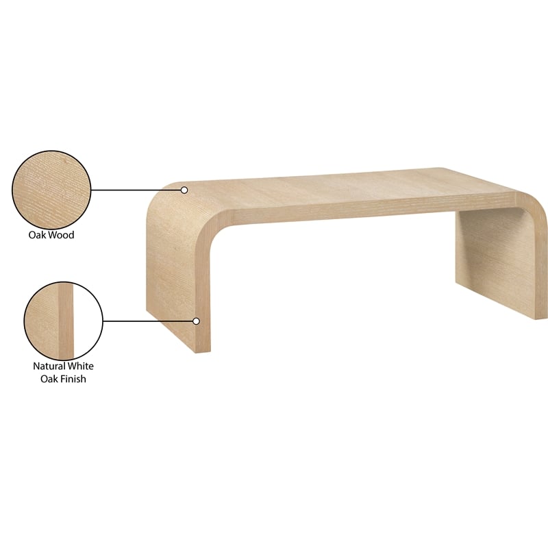 Meridian Furniture Cresthill White Oak Coffee Table