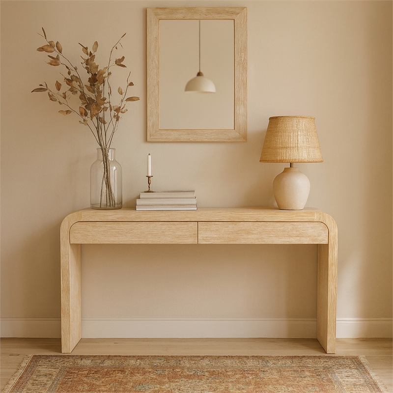 Meridian Furniture Cresthill White Oak Mirror