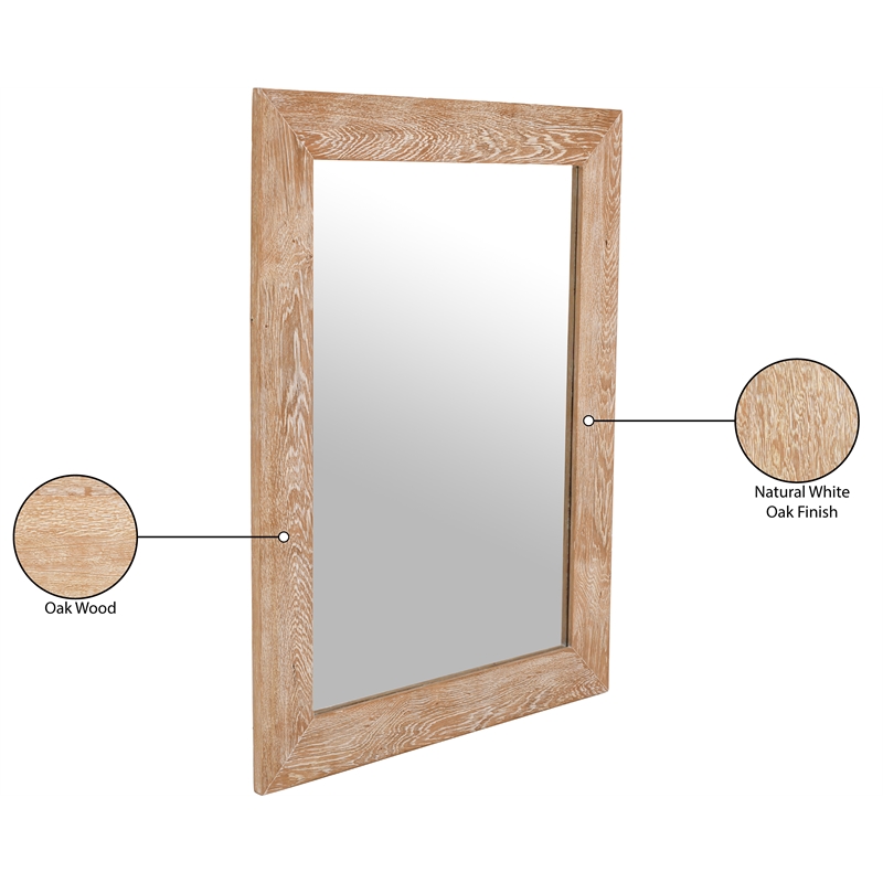 Meridian Furniture Cresthill White Oak Mirror