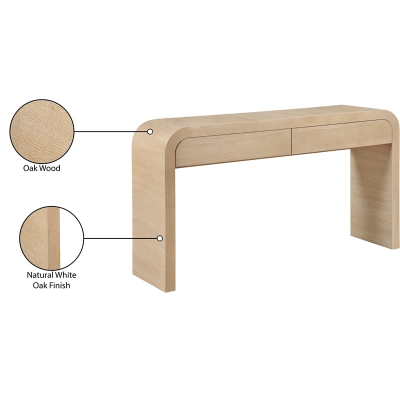 Meridian Furniture Cresthill White Oak Console Table