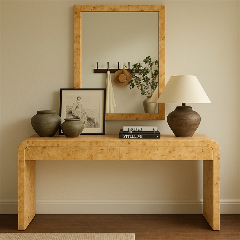 Meridian Furniture Cresthill Natural Ash Mirror