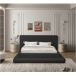 Meridian Furniture Dane Black Teddy Fabric Queen Bed