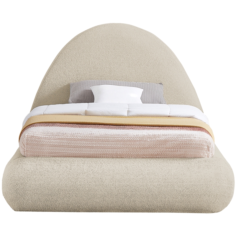 Meridian Furniture Rudy Beige Teddy Fabric Twin Bed
