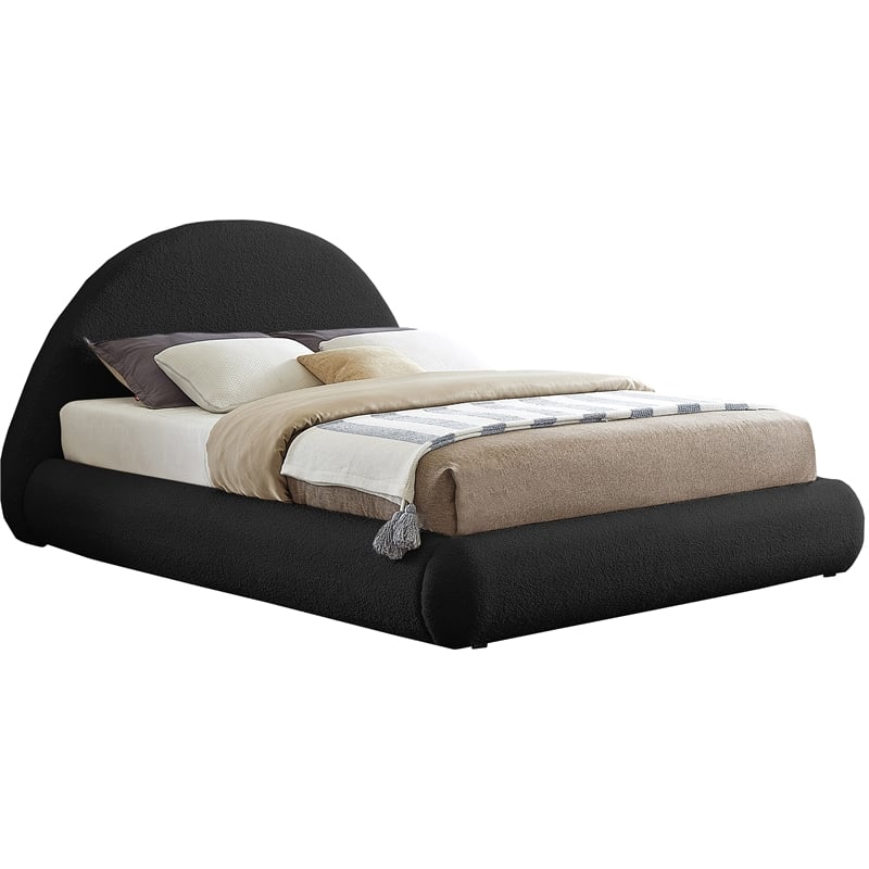 Meridian Furniture Rudy Black Teddy Fabric Full Bed