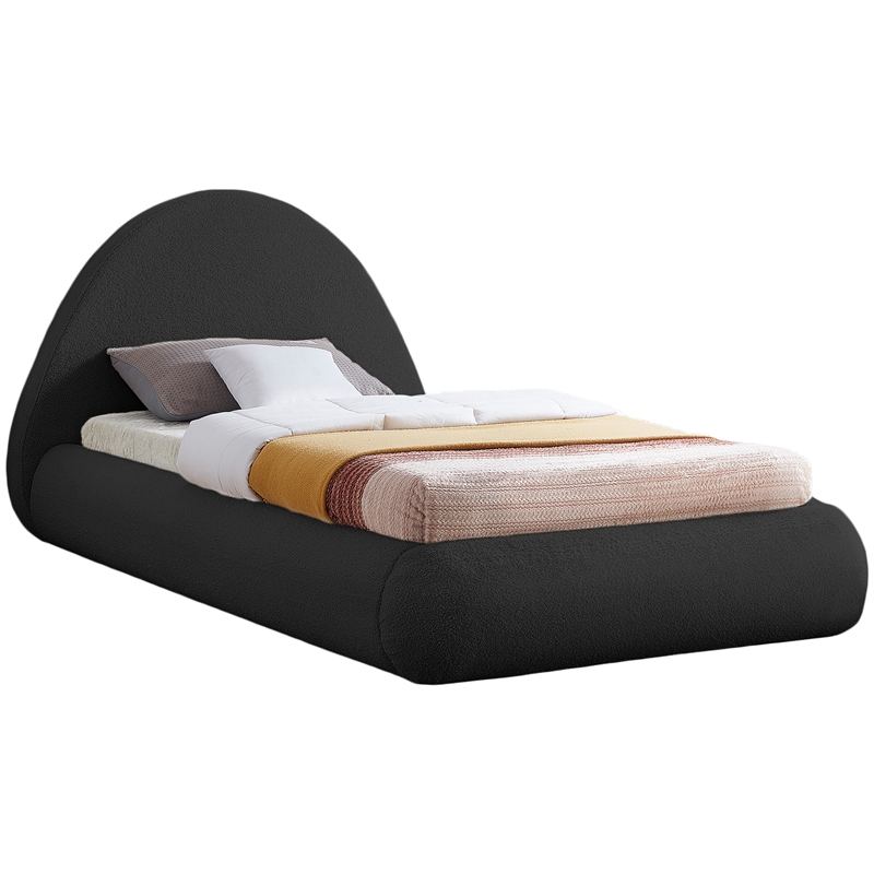 Meridian Furniture Rudy Black Teddy Fabric Twin Bed