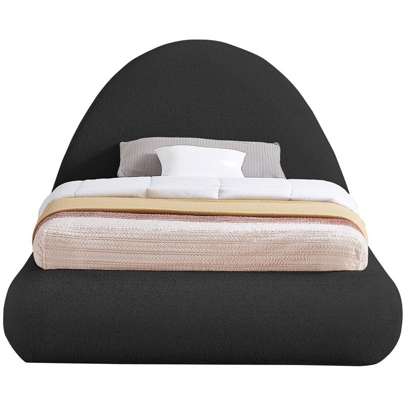 Meridian Furniture Rudy Black Teddy Fabric Twin Bed