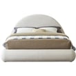 Meridian Furniture Rudy Cream Teddy Fabric Queen Bed