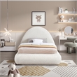 Meridian Furniture Rudy Cream Teddy Fabric Twin Bed