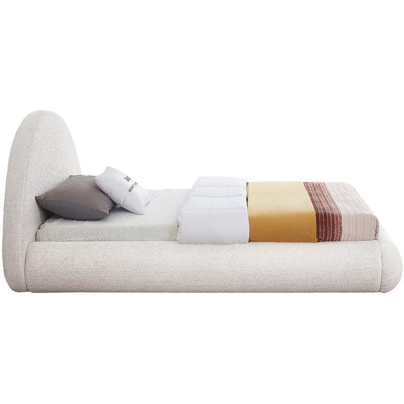 Meridian Furniture Rudy Cream Teddy Fabric Twin Bed