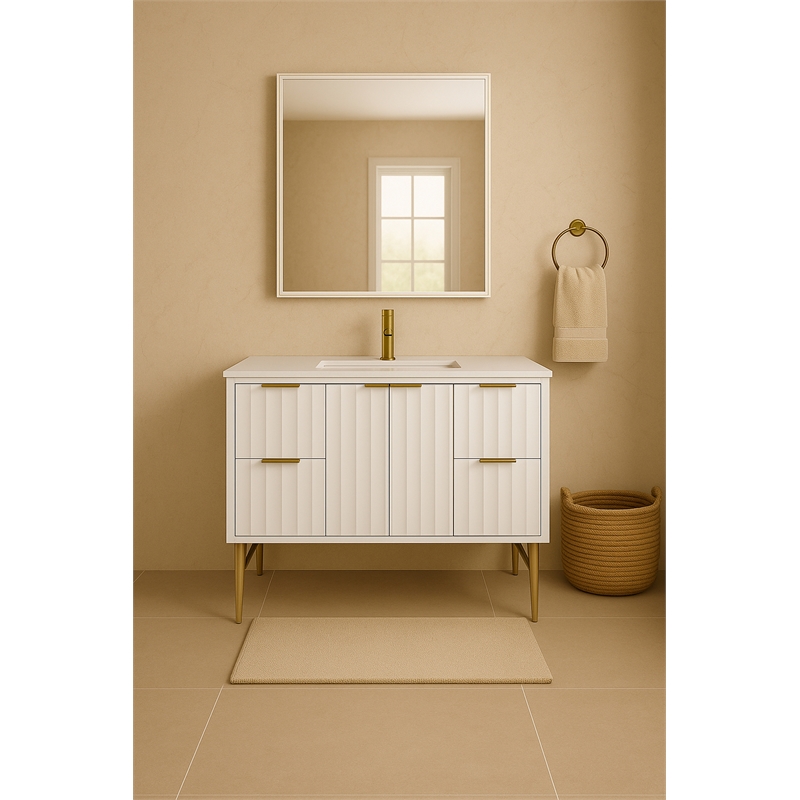 Meridian Furniture Modernist White Bathroom Vanity