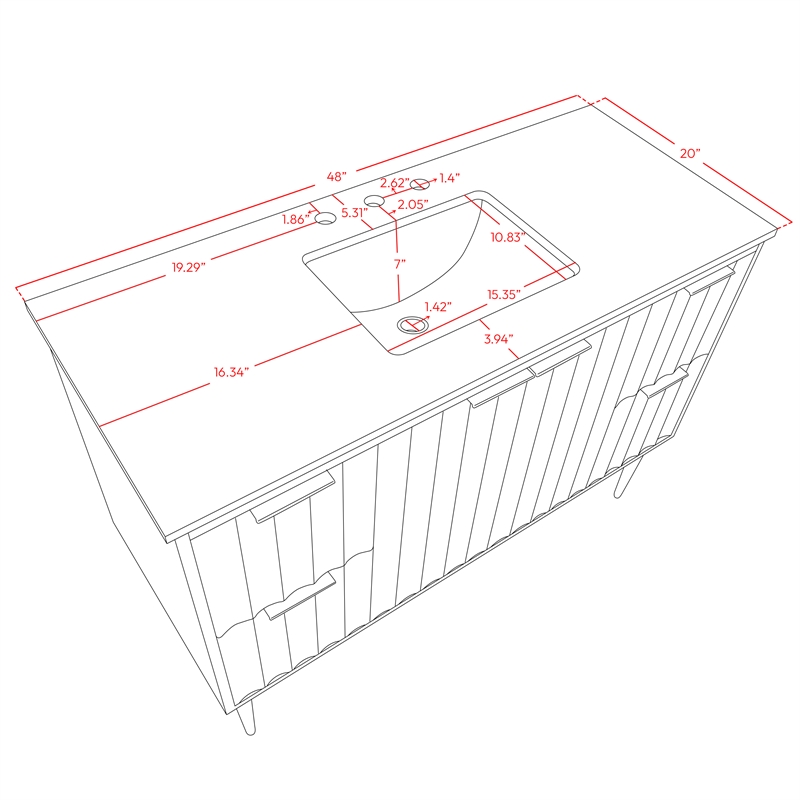 Meridian Furniture Modernist White Bathroom Vanity