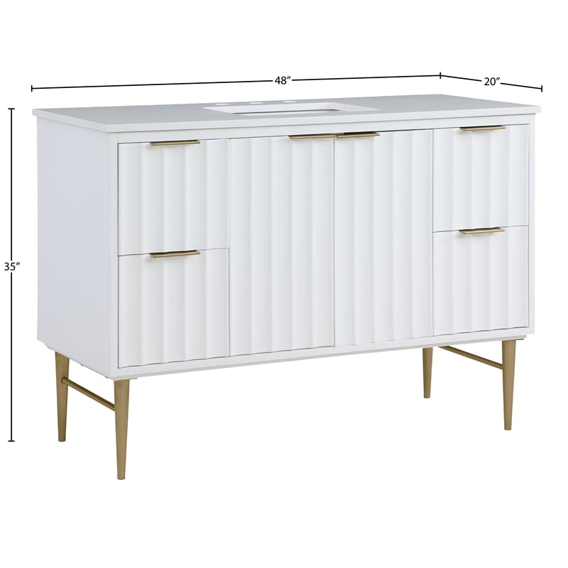 Meridian Furniture Modernist White Bathroom Vanity