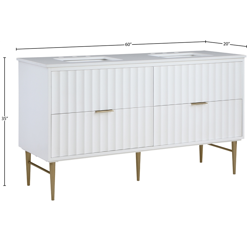 Meridian Furniture Modernist White Bathroom Vanity