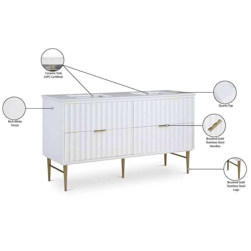 Meridian Furniture Modernist White Bathroom Vanity
