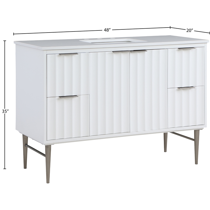 meridian furniture modernist white bathroom vanity