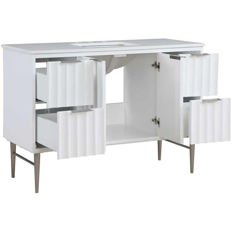 meridian furniture modernist white bathroom vanity