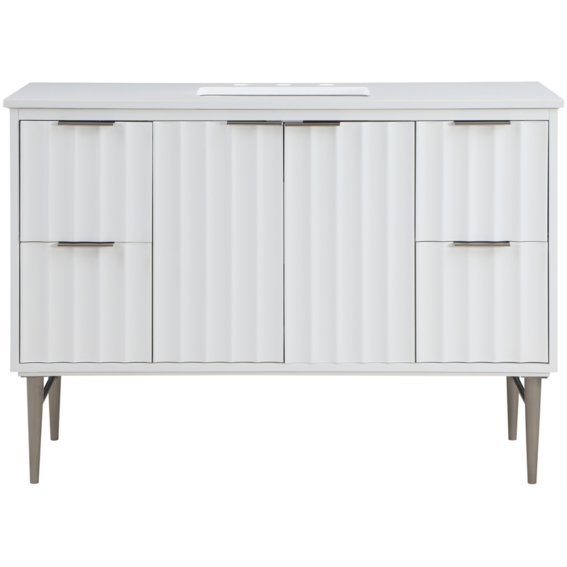 meridian furniture modernist white bathroom vanity