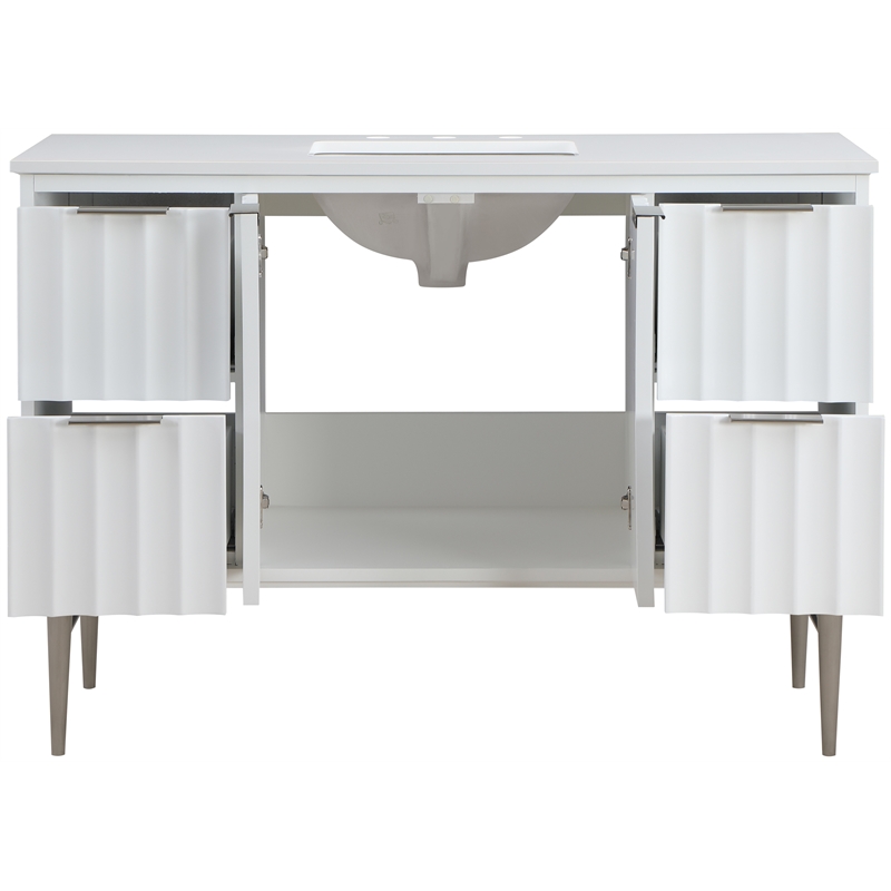 meridian furniture modernist white bathroom vanity