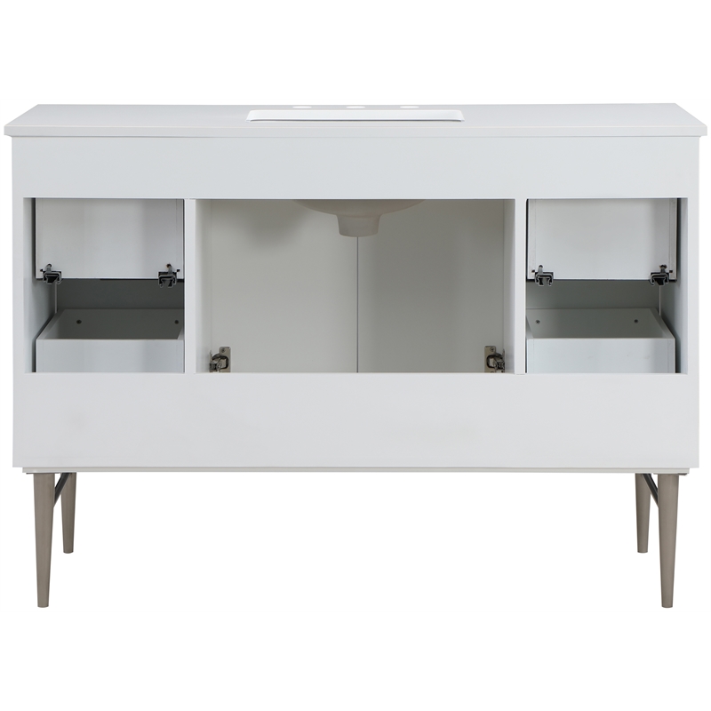 meridian furniture modernist white bathroom vanity